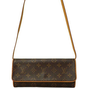 Louis Vuitton Monogram Leather Brown Pochette Twin Shoulder Bag